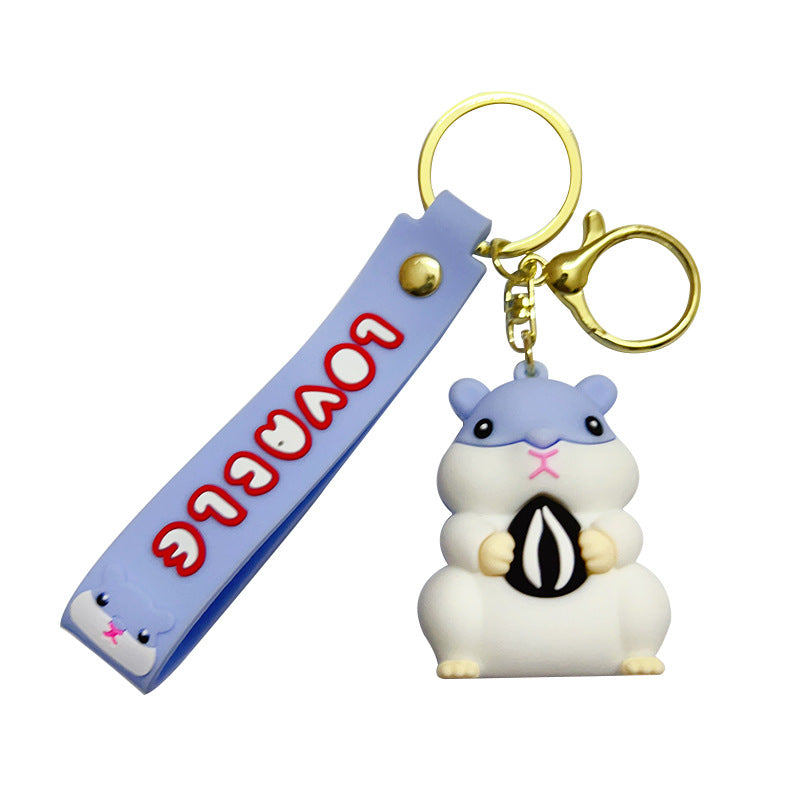Wholesale Cartoon Animals, Small Hamster Figurines, PVC Keychains